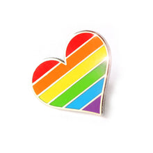Load image into Gallery viewer, Gay Flag Heart Enamel Pin
