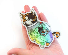 Load image into Gallery viewer, Space Cat Holographic Sticker
