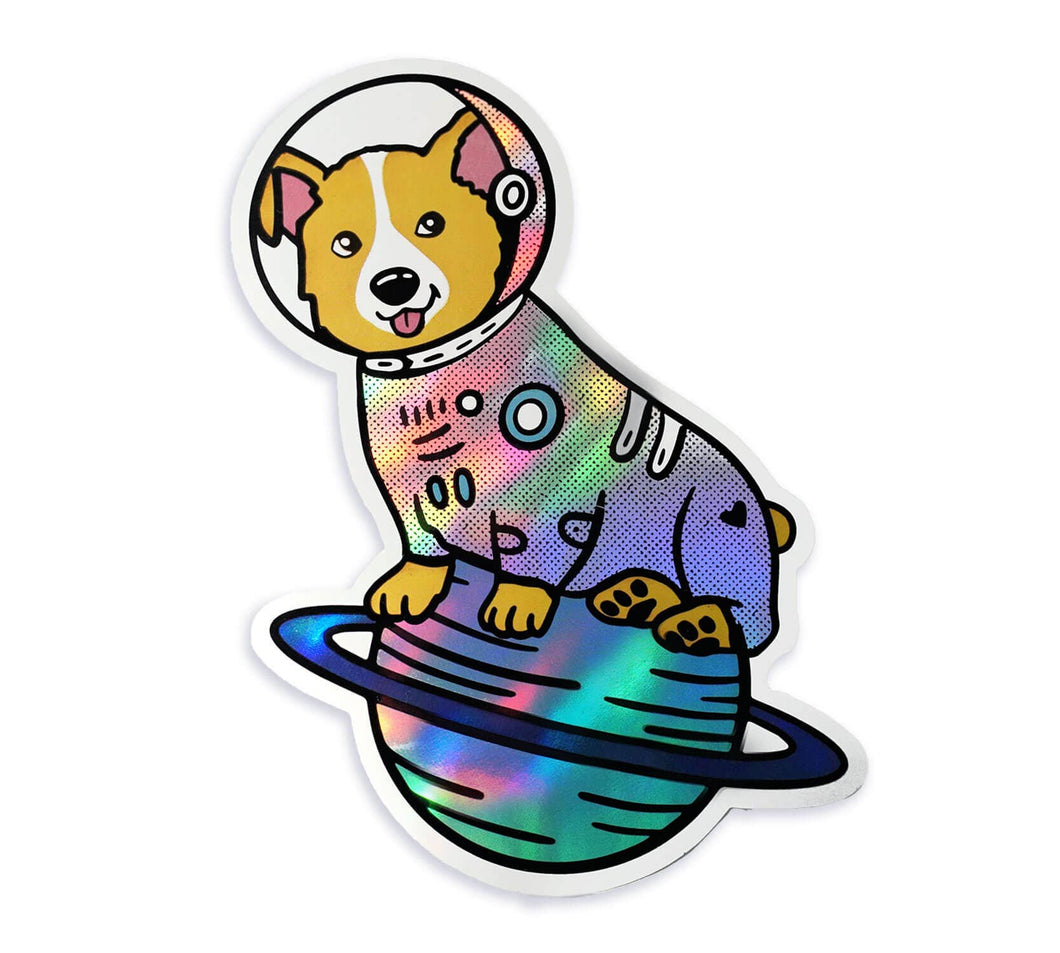 Space Corgi Holographic Sticker