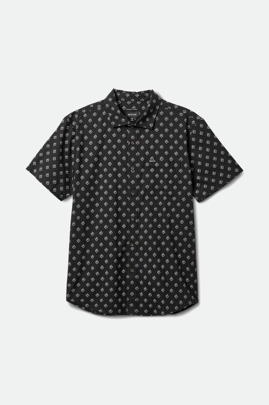 Charter Print Stretch - Black/Off White Geo