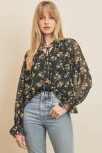 Load image into Gallery viewer, Gold Dust Ruffled Neck Blouse
