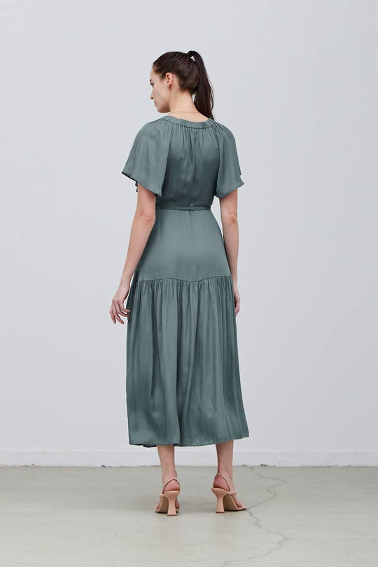 Satin Wrap Maxi Dress