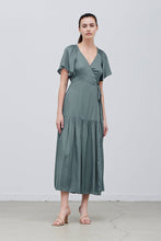 Load image into Gallery viewer, Satin Wrap Maxi Dress
