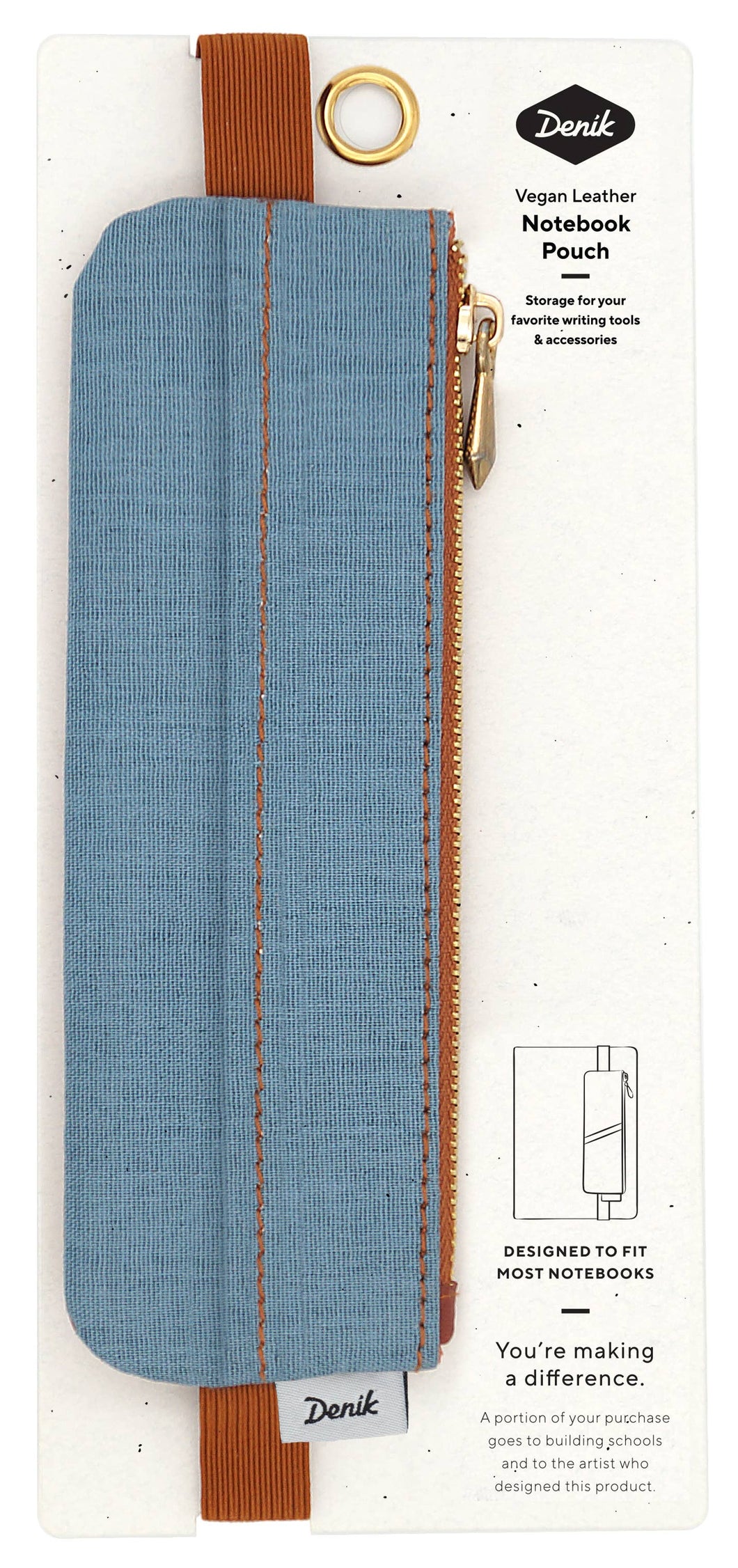 Denim Distressed Blue Notebook Pouch