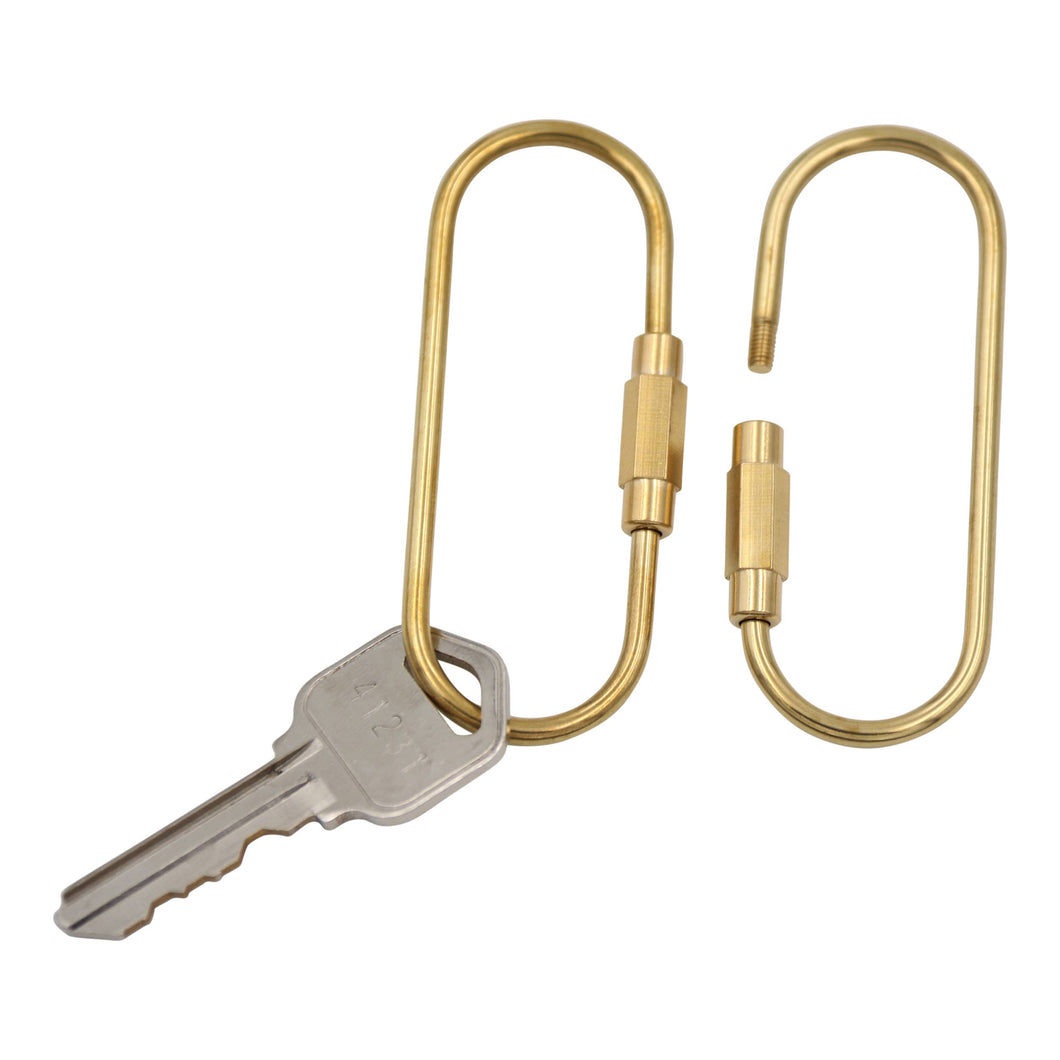 Brass Keyring - Long O - Key Fob/Keychain With Screw Closure
