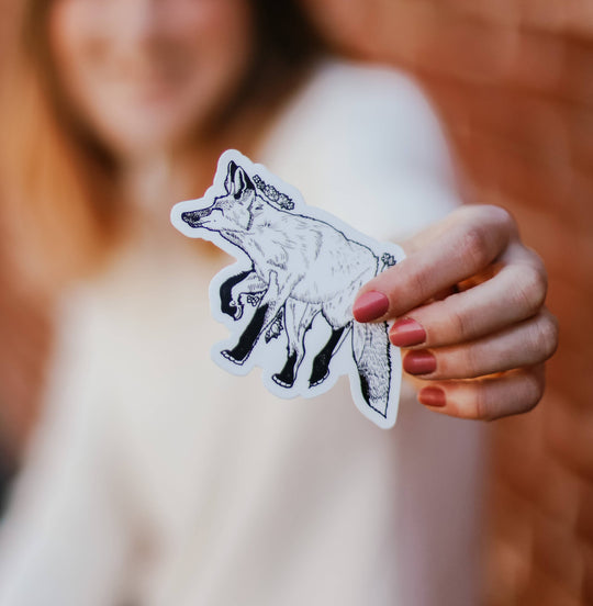 Floral Fox 4x4 Die Cut Stickers