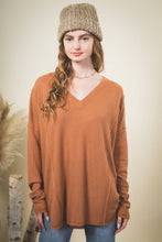 Load image into Gallery viewer, Waffle Knit Tunic Top - Mocha
