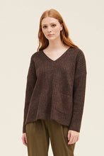 Load image into Gallery viewer, POCKET V-NECK SWEATER / DARK UMBER
