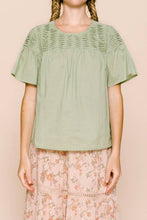 Load image into Gallery viewer, Sage Pintuck Blouse
