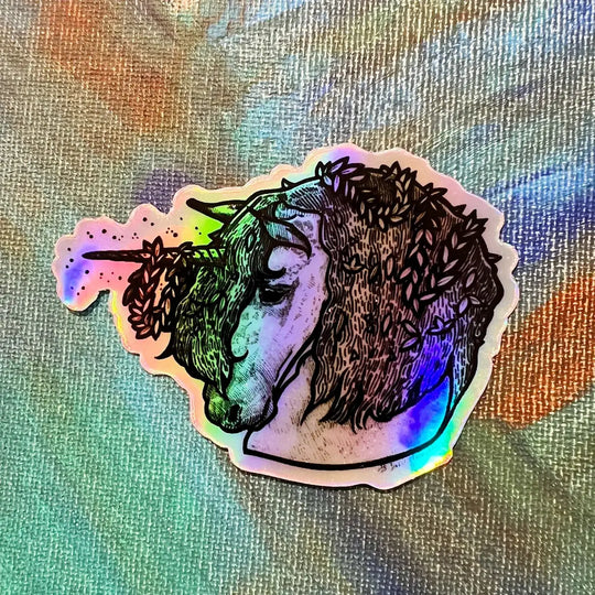 Holographic Unicorn 3x3 Die Cut Stickers