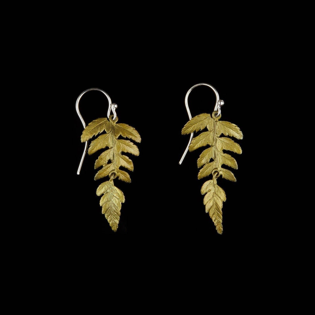 Fern Large Single Leaf Wire Earrings