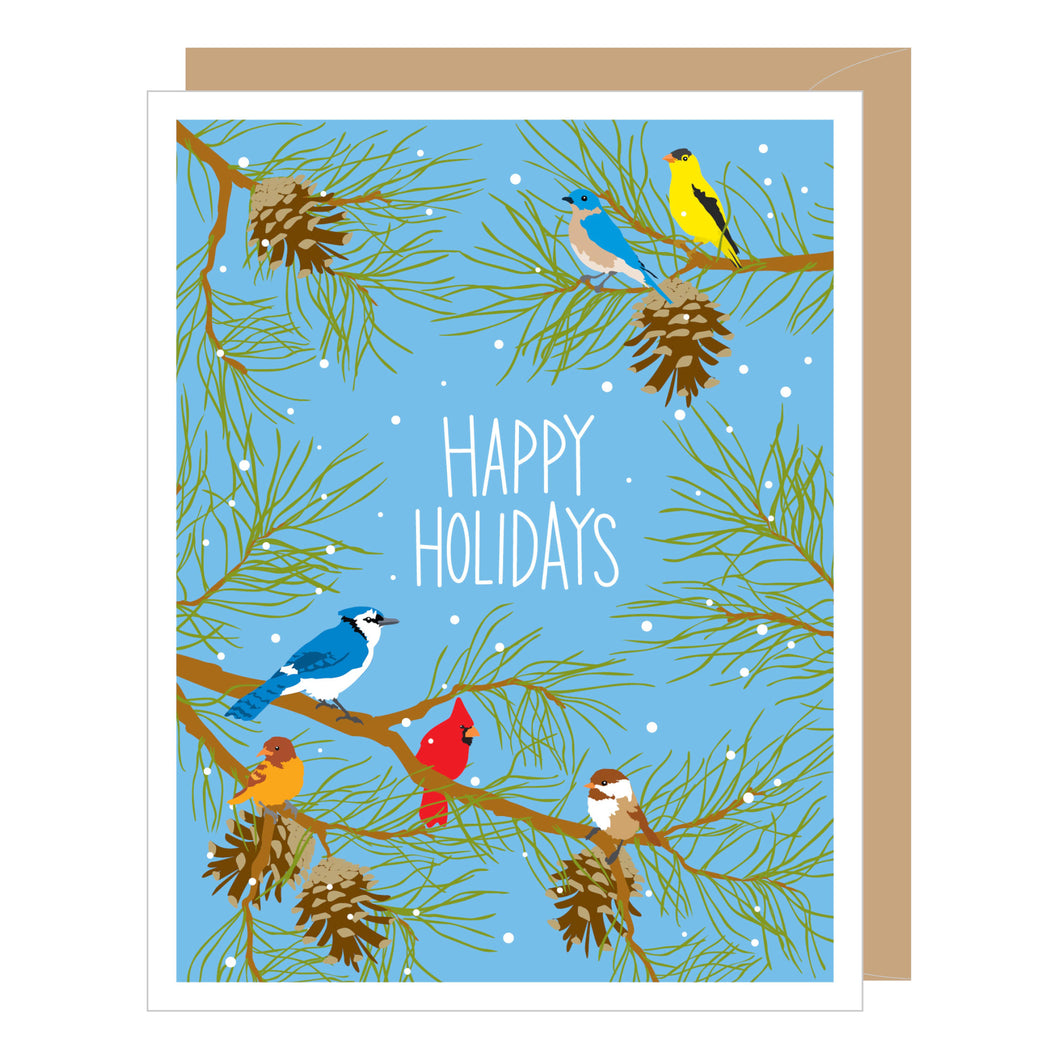 Holiday Birds Christmas Card (single or boxed) H149