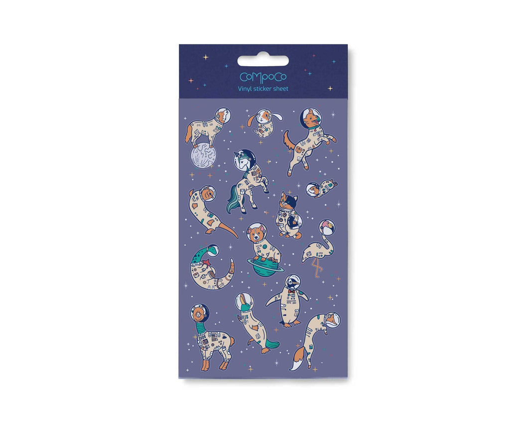 The Mission Astronaut Space Animals Sticker Sheet