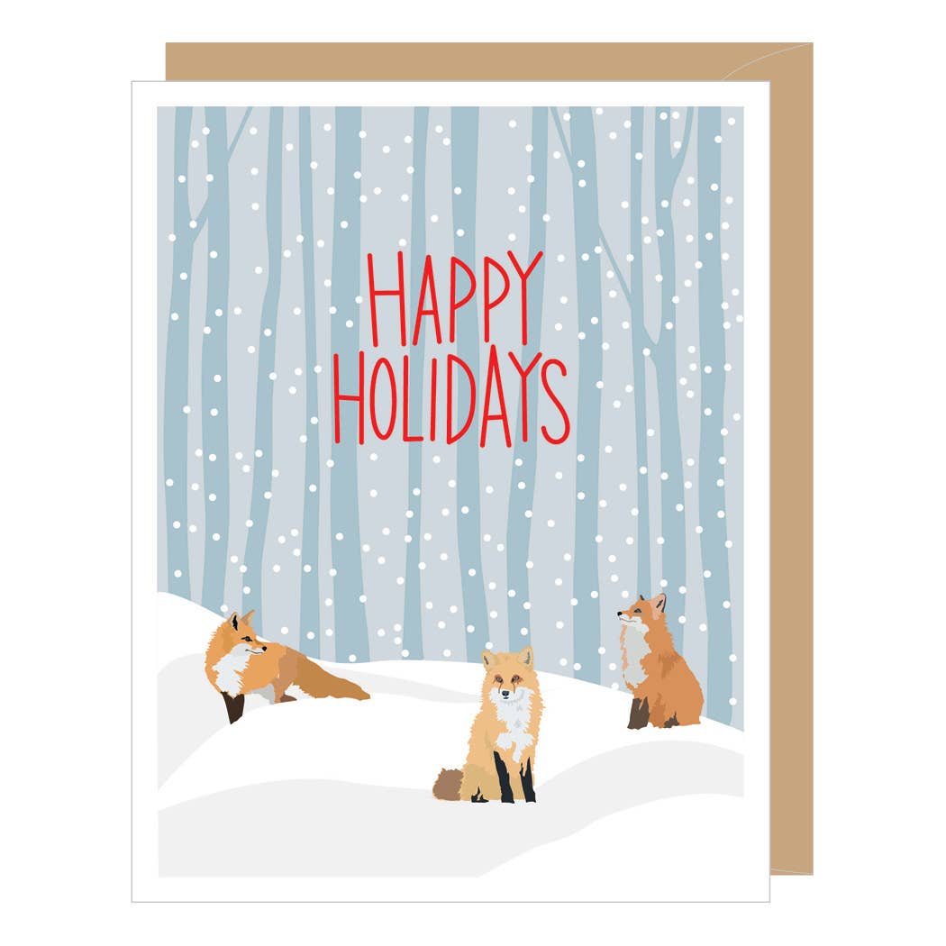 Winter Foxes Holiday Card