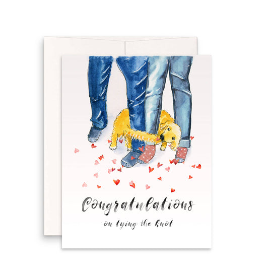 Dog Tie The Knot Funny Wedding Card