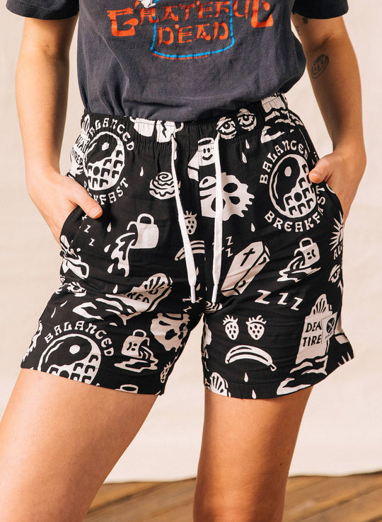 Dead Tired Breakfast &amp; Coffee Walk Shorts