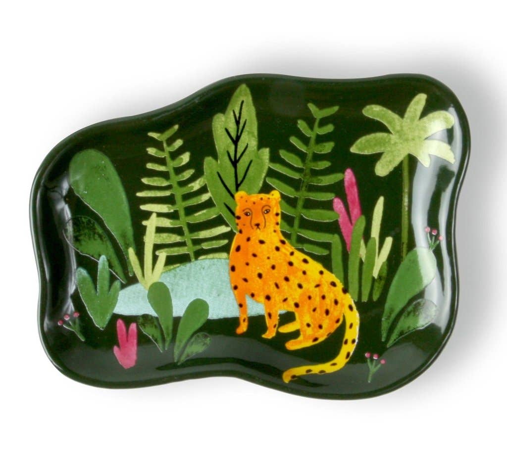 Jungle Cat Ceramic Trinket Tray