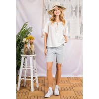Plus Gauzy Cotton Peasant Blouse