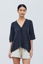 Load image into Gallery viewer, GAUZE BLOUSE - Washed Black
