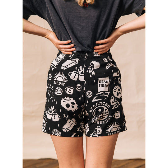 Dead Tired Breakfast &amp; Coffee Walk Shorts