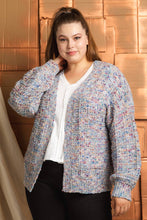 Load image into Gallery viewer, Multi-color pom pom cardigan - Plus size
