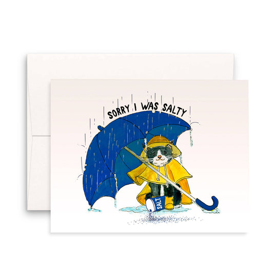 Salty Cat Sorry Apology - Sympathy Card