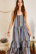 Load image into Gallery viewer, Multi Color Striped Tiered Dress
