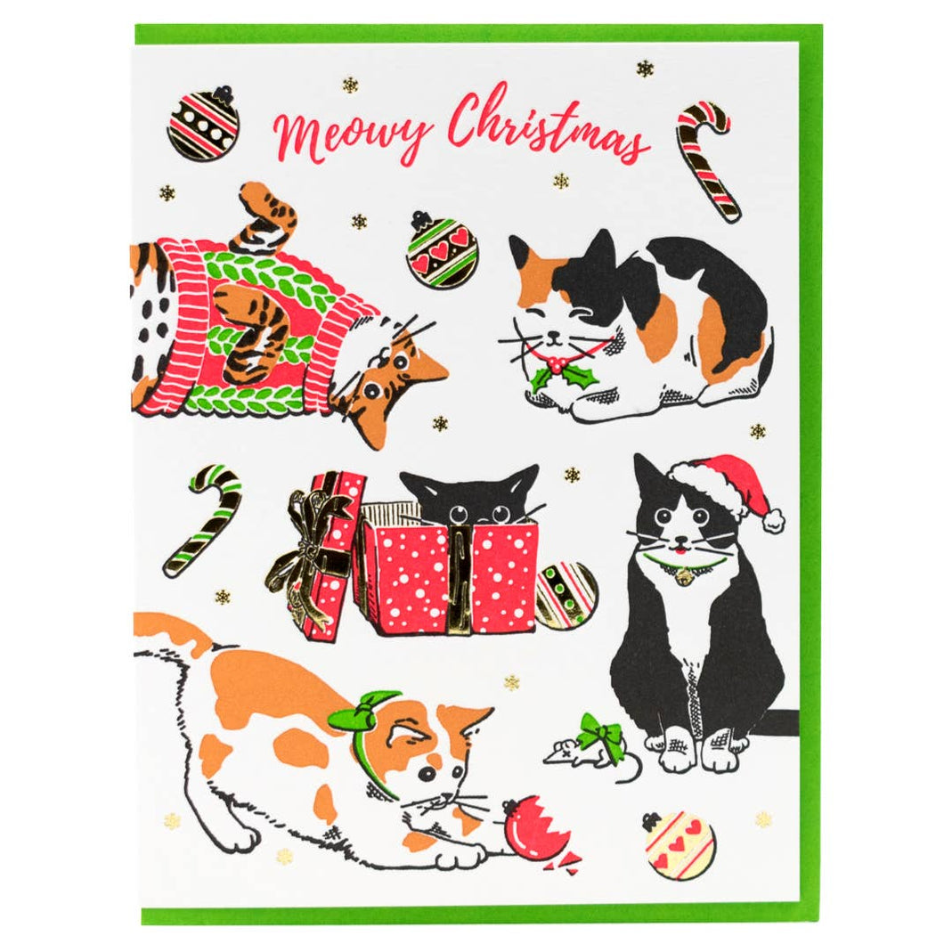 Meowy Christmas Cat Card