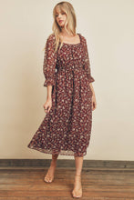Load image into Gallery viewer, Floral Square Neck Midi Dress
